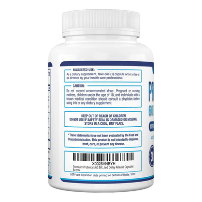 Probióticos Premium 60 Mil Millones CFU Con Prebióticos Orgánicos Y Enzimas Digestivas Para Salud Intestinal