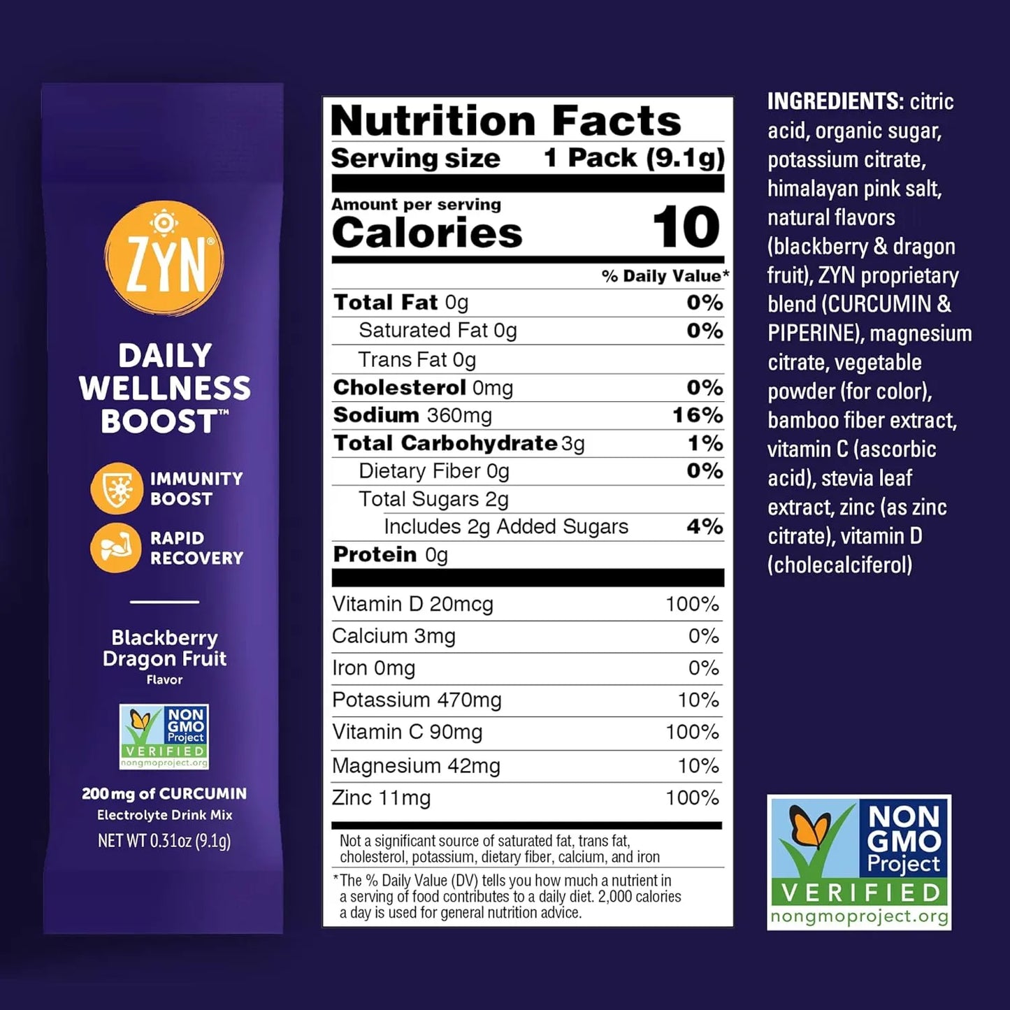 Polvo Hidratante Con Electrolitos Curcumina Vitaminas C D Zinc 4 Sabores