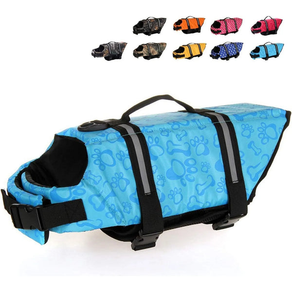 Chaleco Salvavidas Para Perro Con Rayas Reflectantes Y Cinturon Ajustable Seguridad Y Comodidad