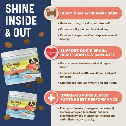 Masticables Omega 3 DHA EPA Para Perros Piel y Pelaje Saludable