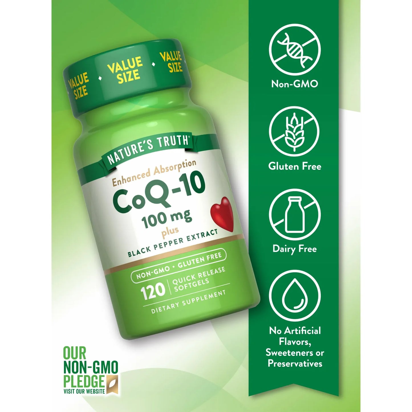 Coenzima Q10 100mg 120 Capsulas Blandas Alta Absorción NatureS Truth