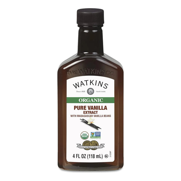 Extracto De Vainilla Orgánico Watkins 118 Ml Con Granos De Madagascar Puro Y Natural