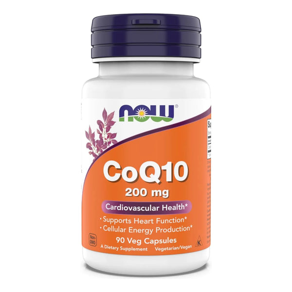 Coenzima Q10 200 Mg 90 Cápsulas Veganas Soporte Cardiaco NOW Supplements