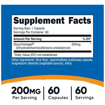 Cápsulas De Dihidroberberina 200 Mg 60 Unidades Alta Biodisponibilidad