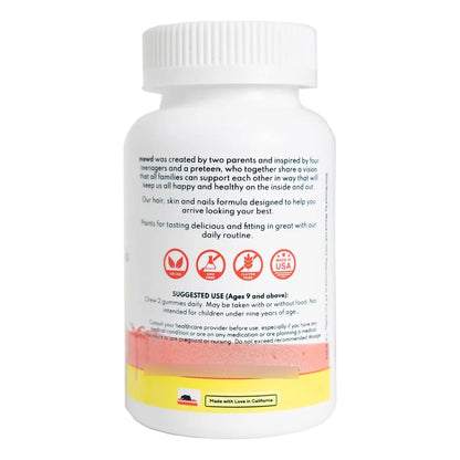 Gomitas Multivitamínicas Masticables Para Cabello Piel Y Uñas Niños Adolescentes
