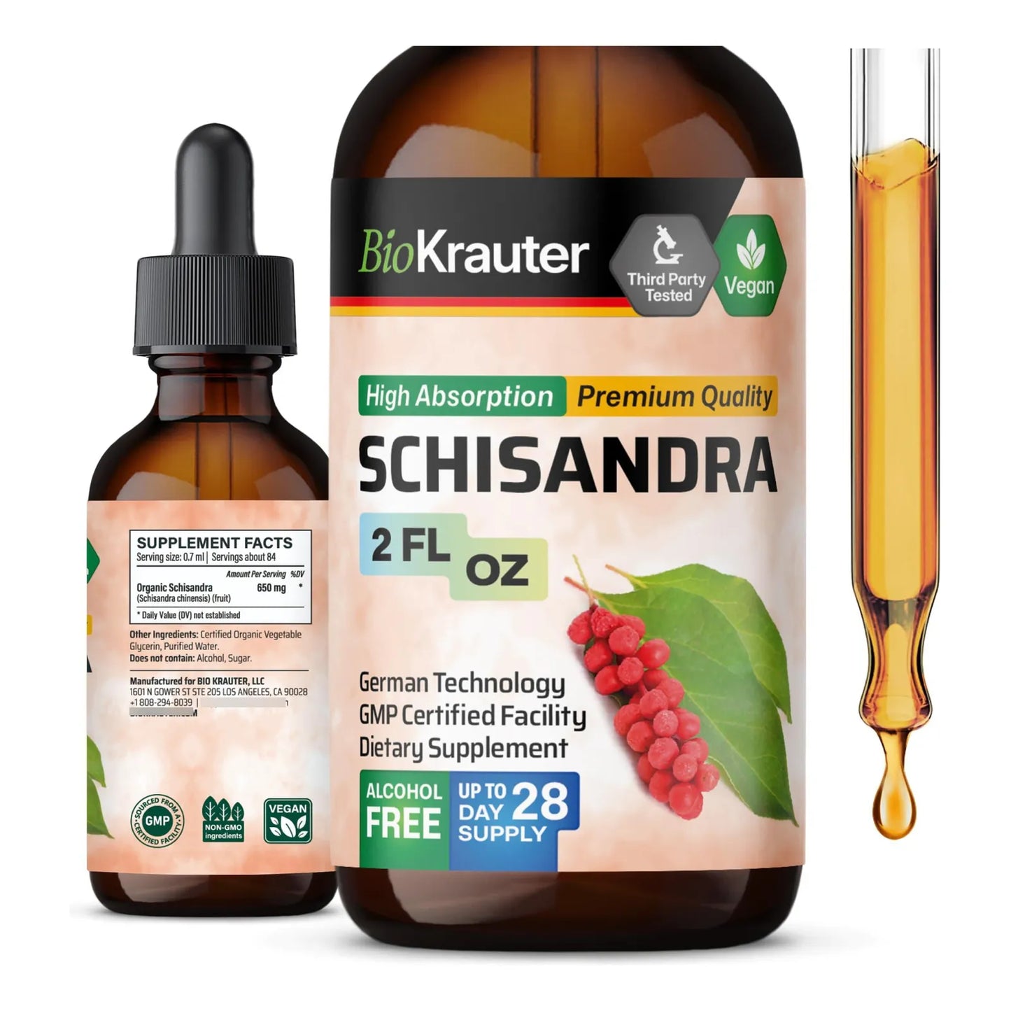 Gotas De Schisandra Extracto Natural Para Calma Y Salud Hepatica 60 Ml