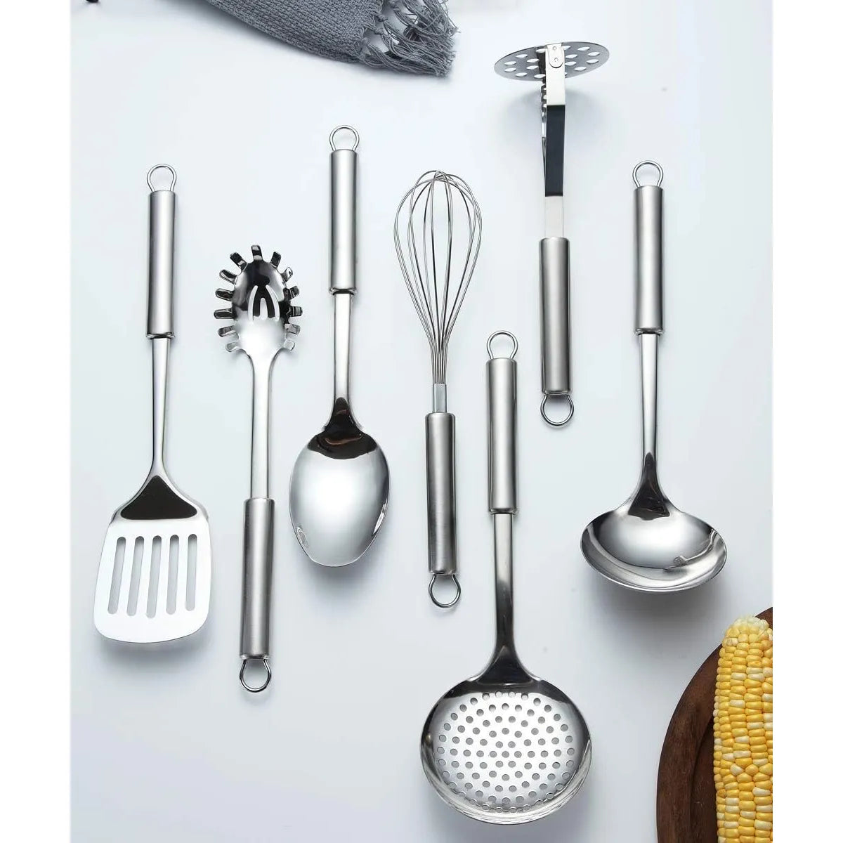 Juego De Utensilios De Cocina Berglander 8 Piezas Acero Inoxidable Con Soporte