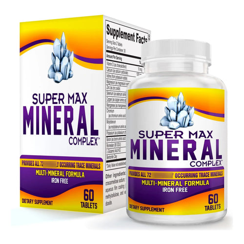 Suplemento Multimineral SuperMAX Con 72 Oligominerales Fórmula Sin Hierro 60 Tabletas