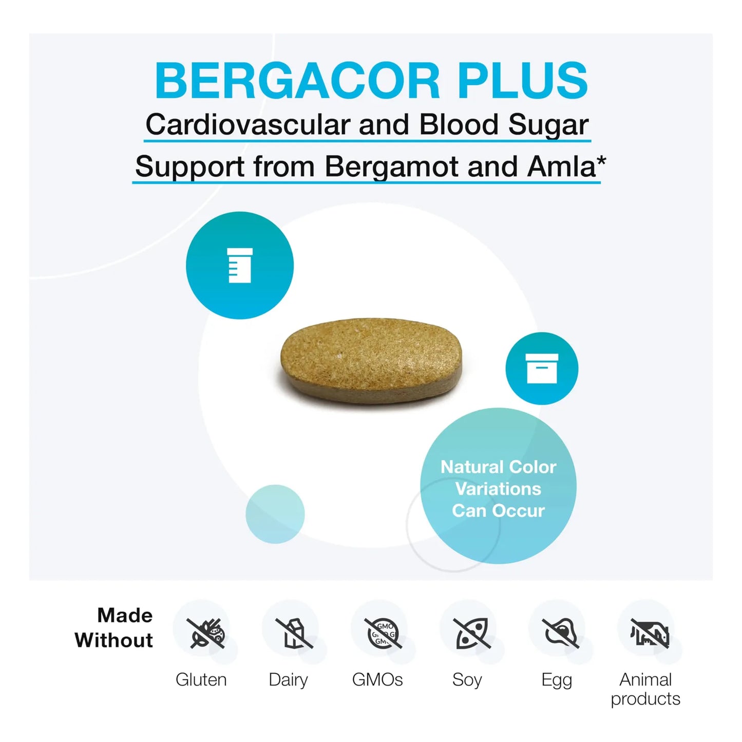 BergaCor Plus Suplemento De Bergamota Polifenoles Para Salud Cardiovascular Y Control De Colesterol 60 Tabletas
