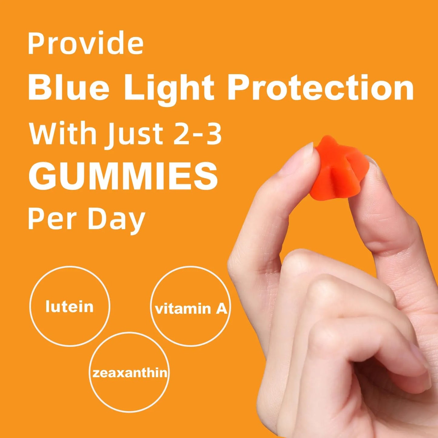 Gomitas De Luteina 12 Mg Con Zeaxantina Y Vitamina A Sabor Naranja 120 Unidades