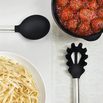 Juego De Utensilios De Cocina De Silicona Protege Sartenes Y Resistente Al Calor