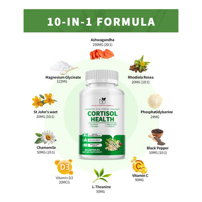 Suplemento Manager Cortisol 10 En 1 Con Magnesio Ashwagandha 60 Caps