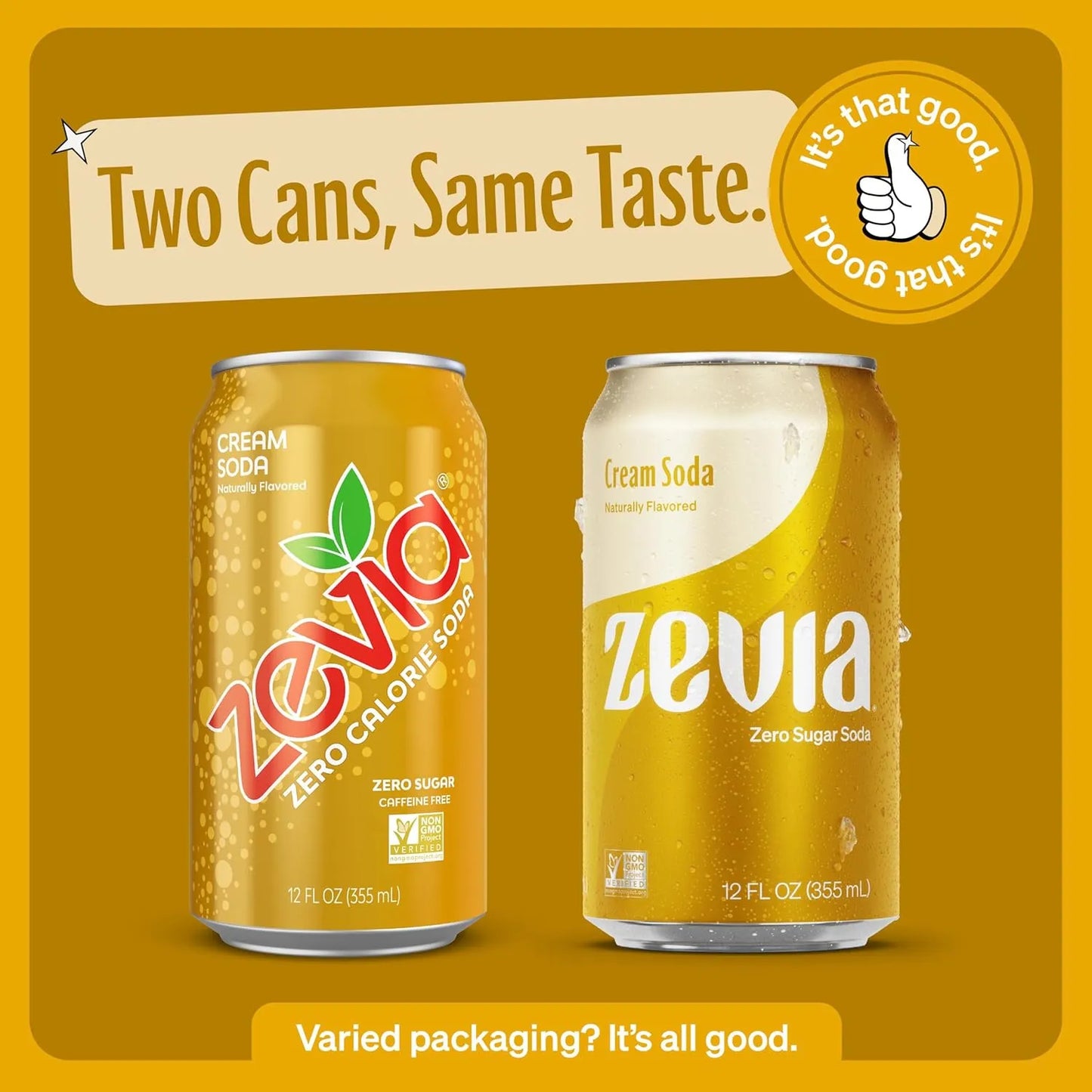 Zevia Refresco Sin Calorías Cream Soda 355 Ml X 24 Und Sabor Vainilla Y Mantequilla Sin Azúcar