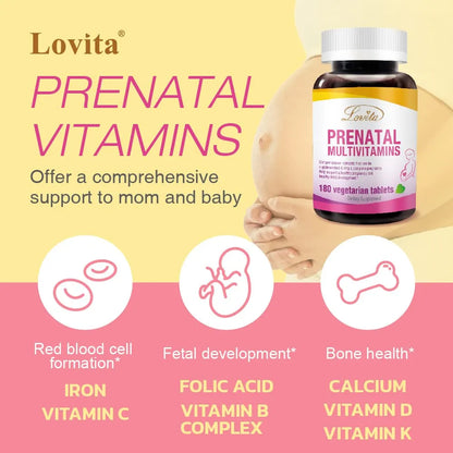 Multivitaminas Prenatales 180 Tabletas Apoyo Integral Embarazo Veganas