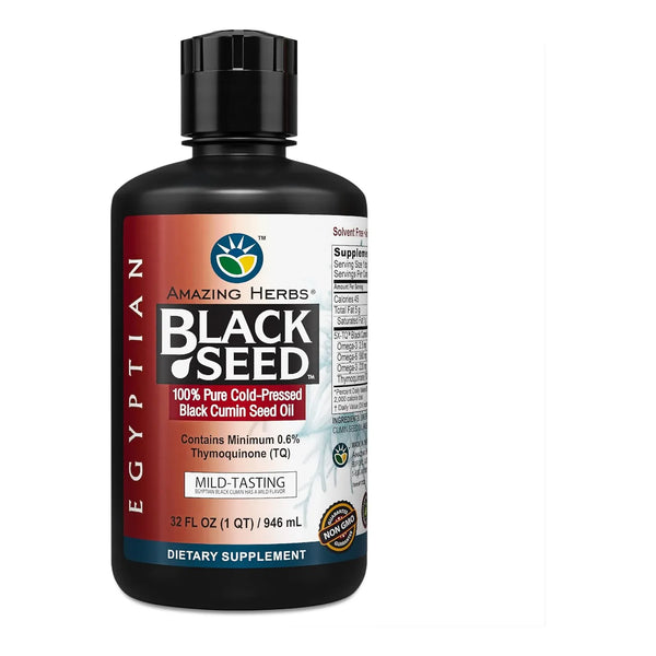 Aceite De Comino Negro Egipcio Prensado En Frio 100 Puro 32 Fl Oz Amazing Herbs