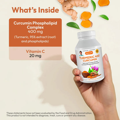 Cúrcuma 400 Mg 120 Cápsulas 95 Curcuminoides Complejo Fosfolípido Alta Absorción
