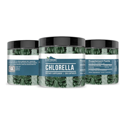 Chlorella Pura 200 Cápsulas Natural Sin Aditivos Energía Y Salud