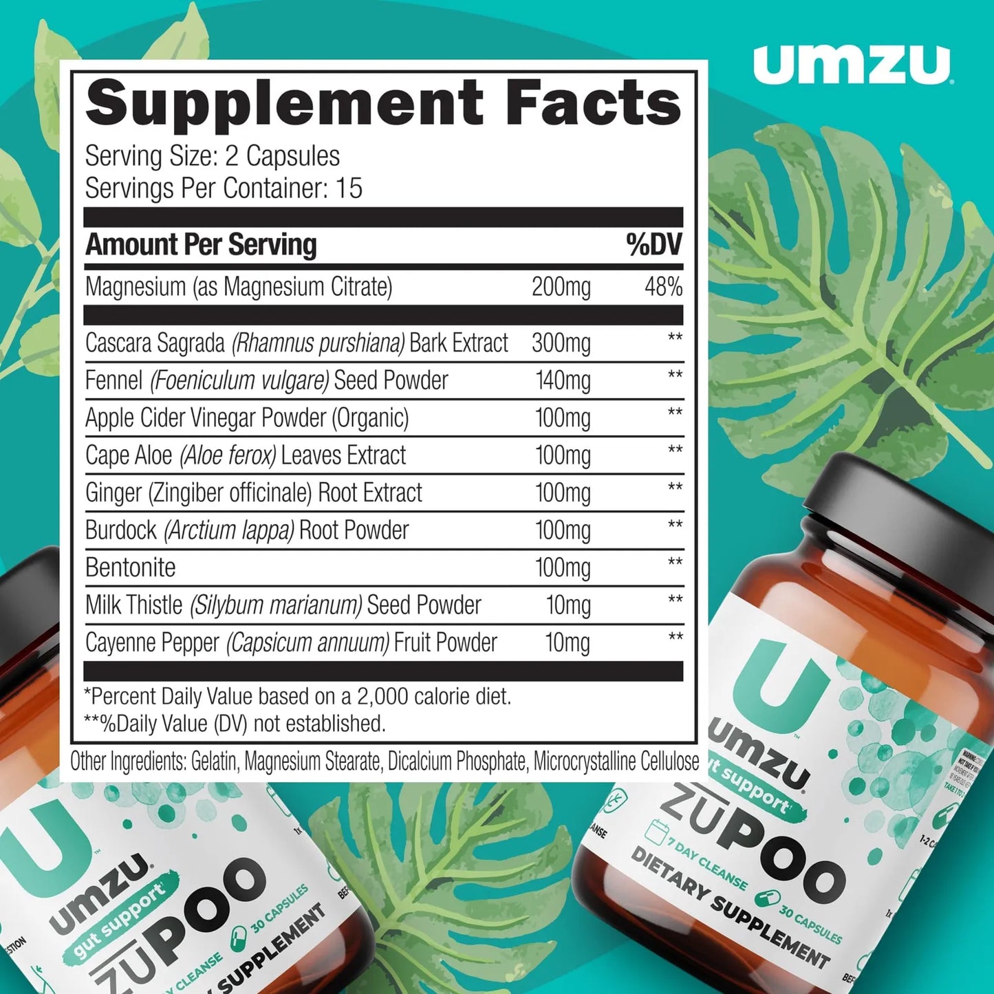 ZuPoo Suplemento Natural Limpieza Colon Estreñimiento Desintoxicacion Cascara Sagrada