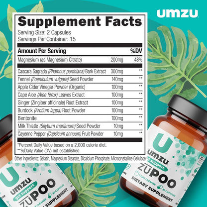 ZuPoo Suplemento Natural Limpieza Colon Estreñimiento Desintoxicacion Cascara Sagrada