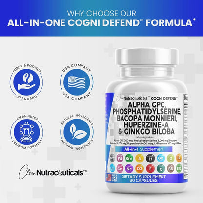 Suplemento Alpha Gpc Fosfatidilserina Bacopa Ginkgo Biloba Potencia Tu Memoria Y Concentracion
