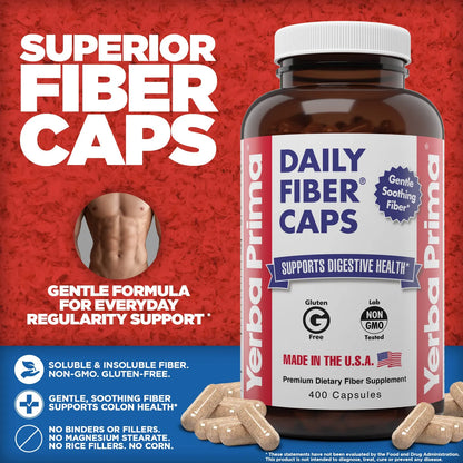 Capsulas De Fibra Diaria 400 Unidades Mezcla Soluble E Insoluble