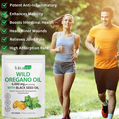 Cápsulas Aceite Orégano 6000 Mg Con Semilla Negra 240 Unidades Suplemento Natural