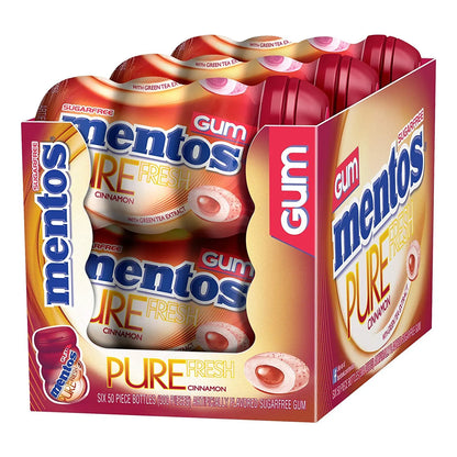 Mentos Goma Sin Azucar Sabor Canela 300g Pack 6 Botellas Frescura Duradera Sin Azucar
