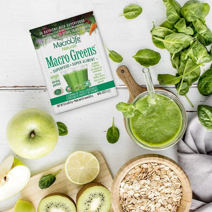 Macro Greens Powder 38 Superfood Polvo Verde Probiótico Antioxidante Vegano