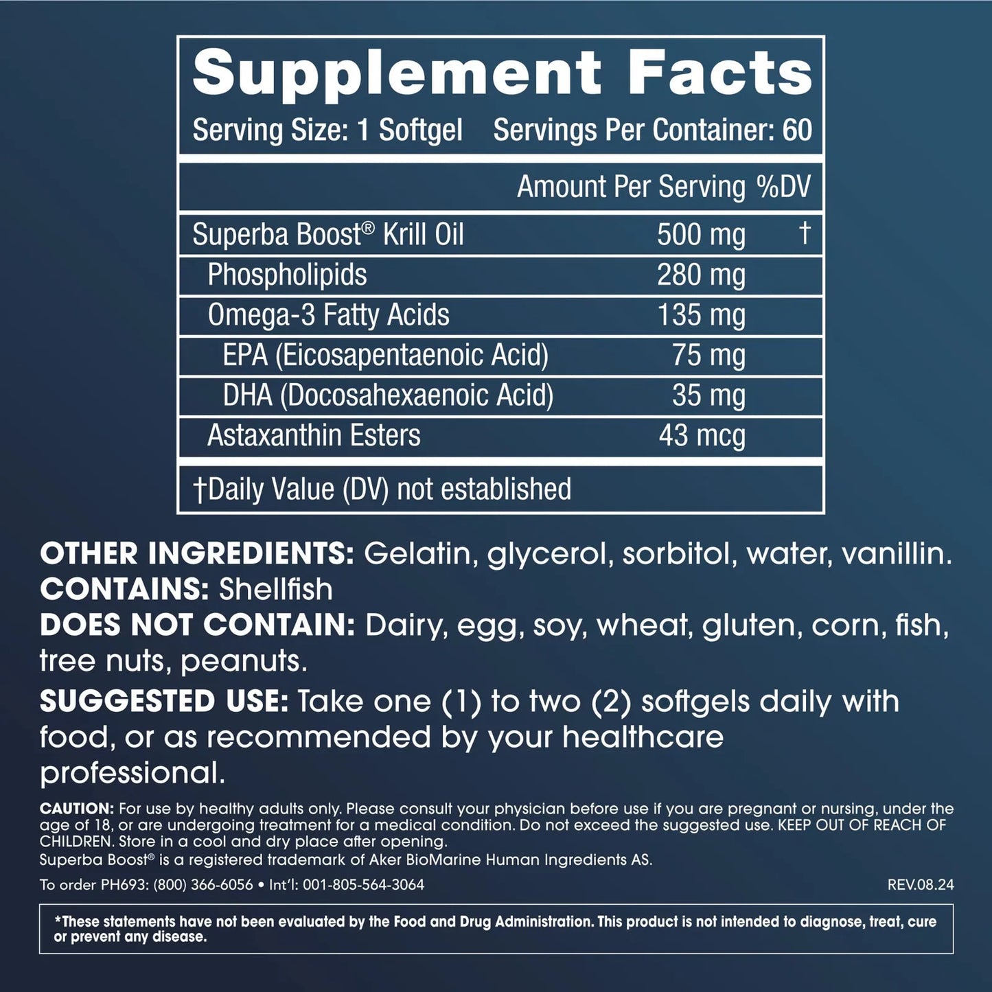 Aceite De Krill Omega 3 Puro 500 Mg 60 Capsulas Blandas Importado Estados Unidos