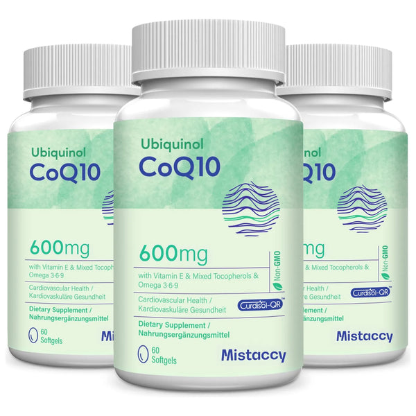 Capsulas Blandas CoQ10 600 Mg Con Vitamina E Y Omega 3 6 9 Alta Absorción