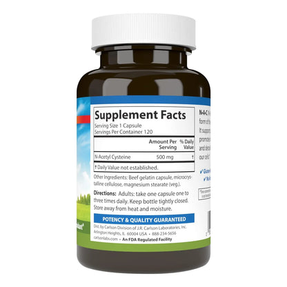 N Acetil Cisteina 500 Mg 120 Capsulas Antioxidante Salud Hepatica E Inmune