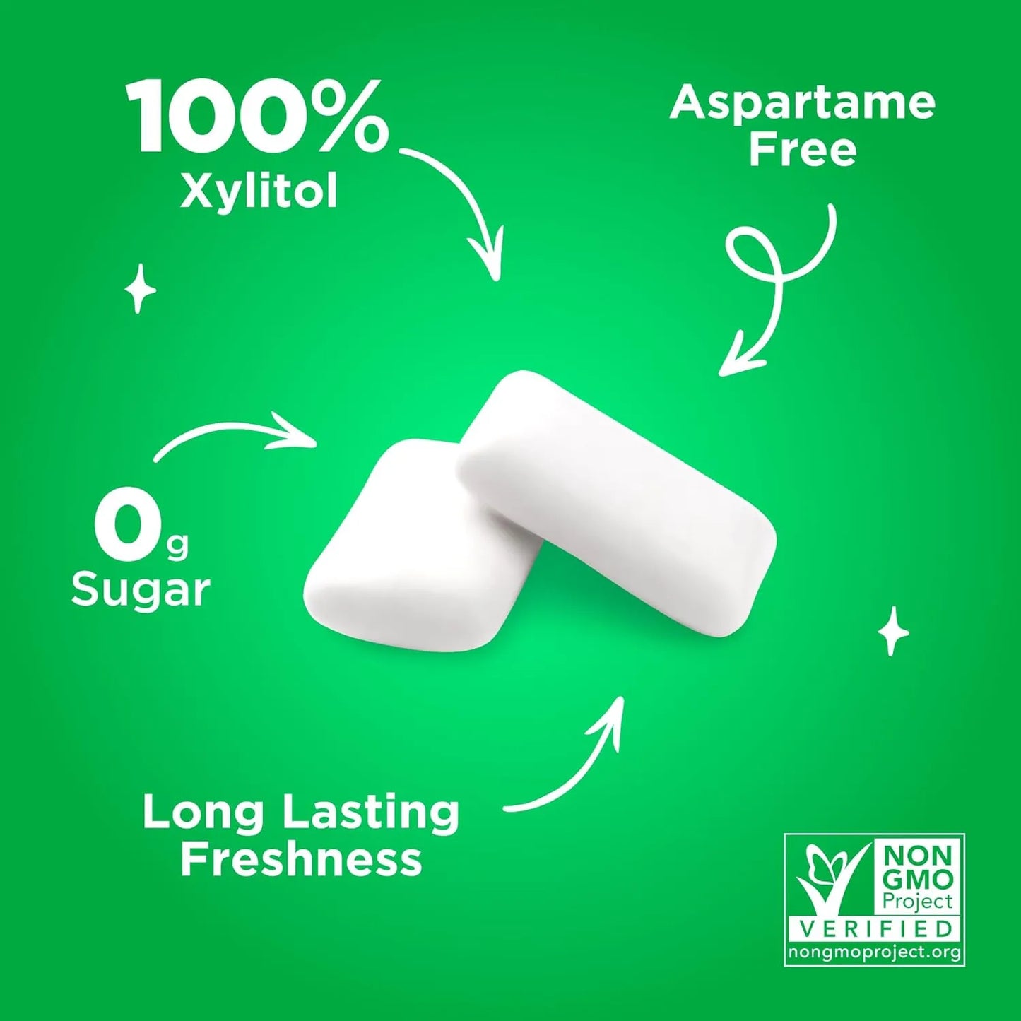 Pu Chicle Menta Verde 100 Xilitol 55 Und X 6 Paquetes Sabor Intenso Y Saludable