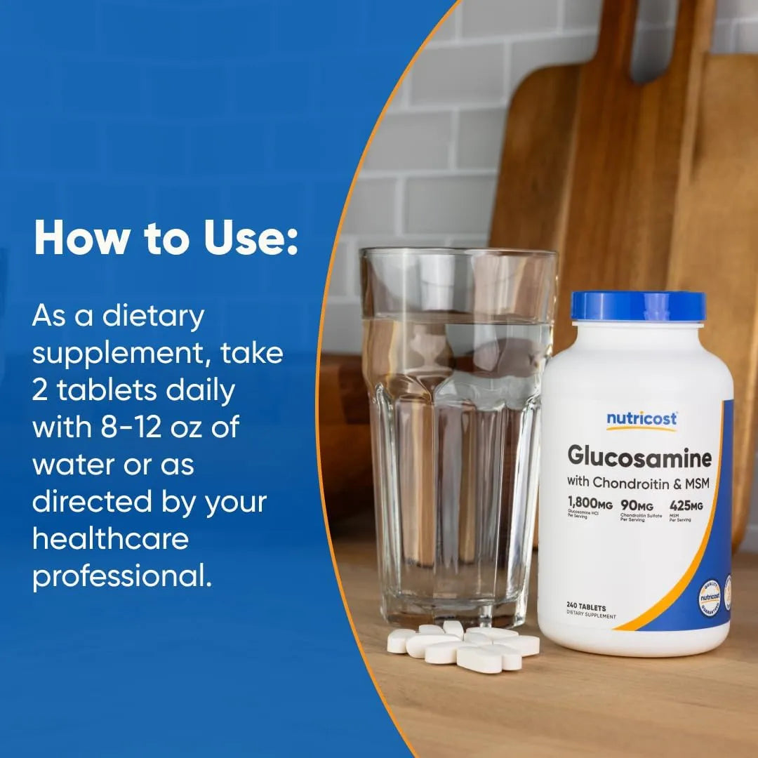 Glucosamina 1800 Mg Con Condroitina Y Msm 240 Tabletas Nutricost