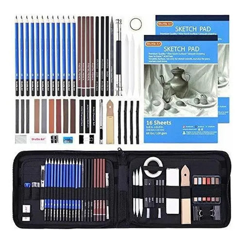 Kit De Lapices De Dibujo Profesional 52 Piezas Estruche Shuttle Art