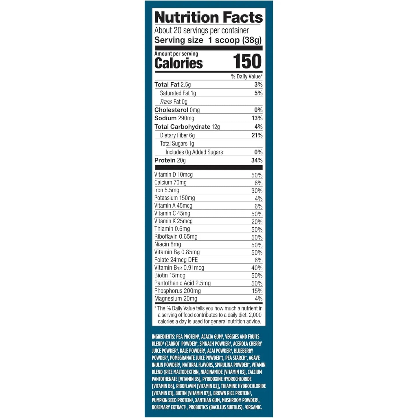 Proteína Vegana Vega One Orgánica Con Superalimentos Y Probióticos