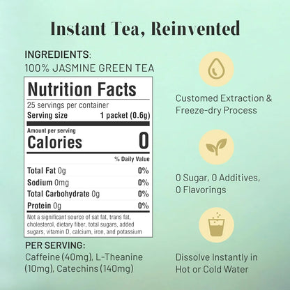 Té Instantáneo De Jazmín En Polvo Sin Azúcar 25 Paquetes Individuales