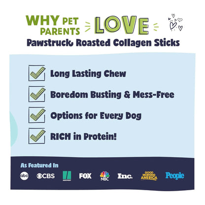 Palitos Colágeno Tostado Para Perros 28 A 30 Cm Bajo Olor Saludable