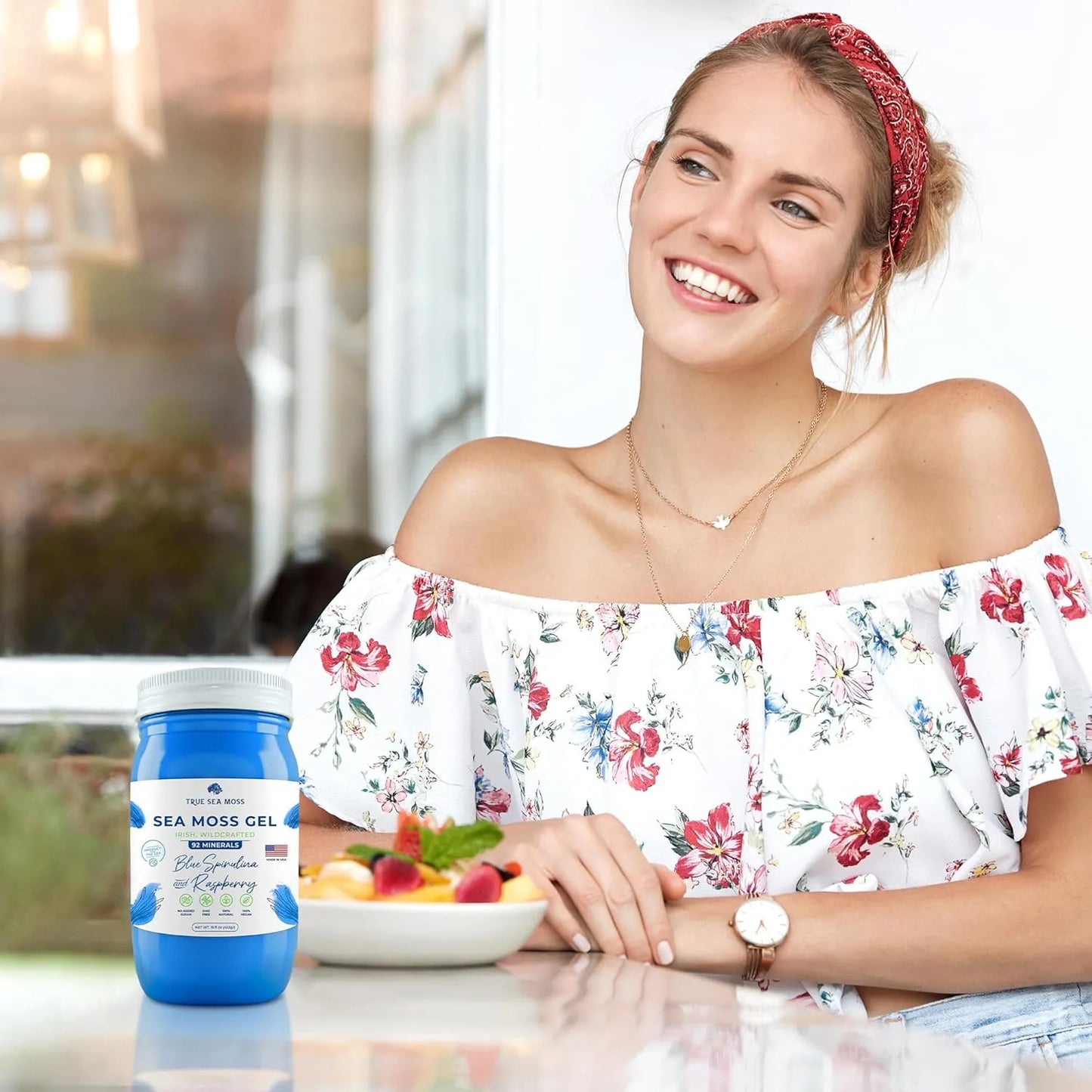 Gel De Musgo Marino Irlandes Con Espirulina Azul Y Frambuesa TrueSeaMoss Wildcrafted 1 Unidad