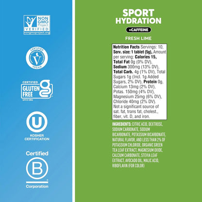 Tabletas Nuun Electrolitos Hidratantes Sabor Lima 8 Pack Hidratación Instantánea