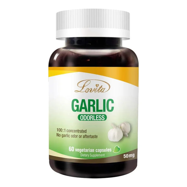 Extracto De Ajo Inodoro Lovita 5000 Mg 125 Alicina Salud Cardiovascular 60 Capsulas