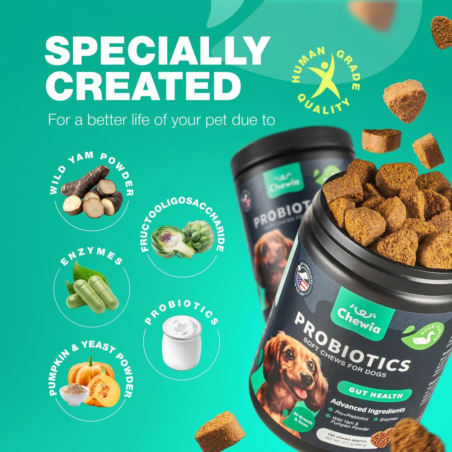 Masticables Probióticos Para Perros Salud Intestinal Digesti Importaciones Gold