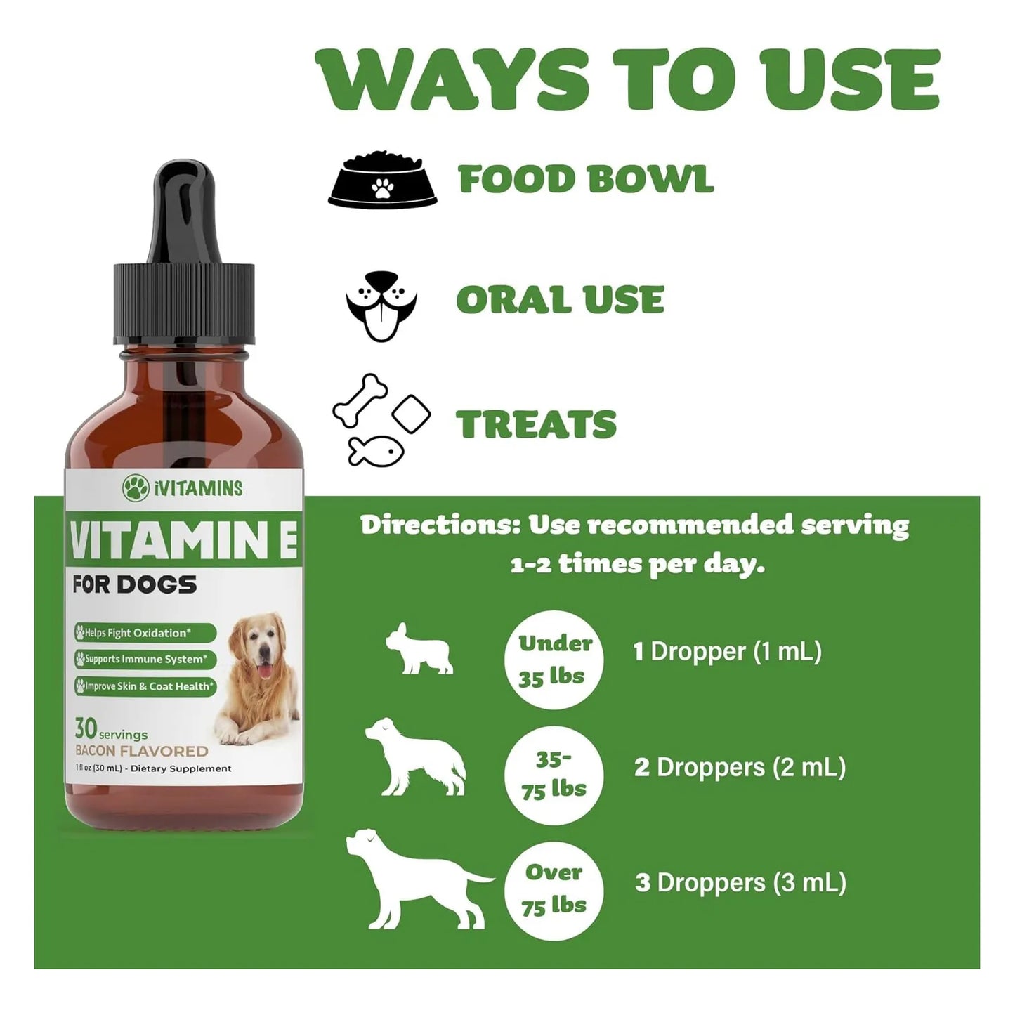 Vitamina E Natural Para Perros Aceite Antioxidante 100ml Sabor Tocino Importado
