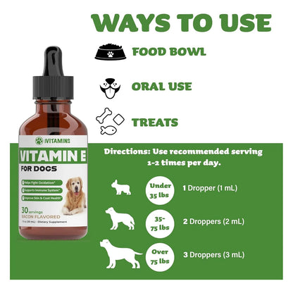 Vitamina E Natural Para Perros Aceite Antioxidante 100ml Sabor Tocino Importado