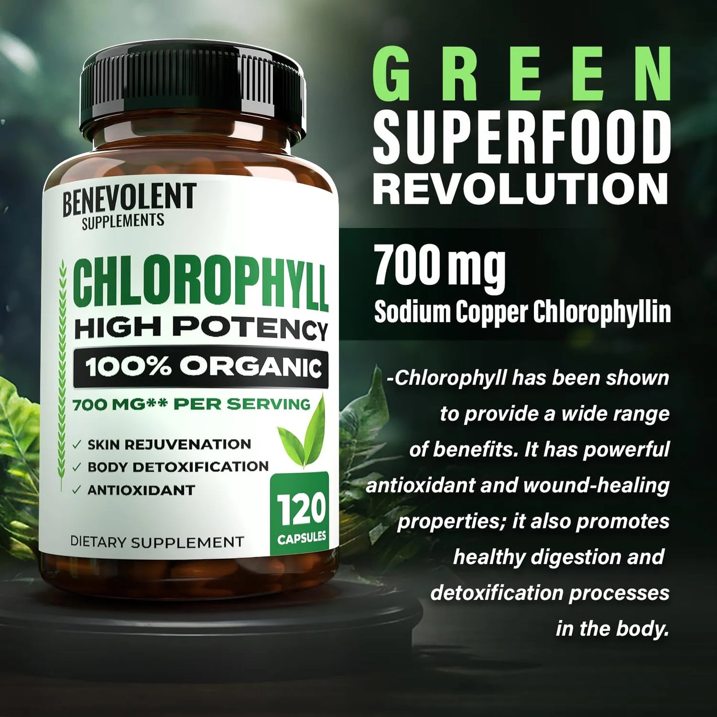 Capsulas De Clorofila 700 Mg Natural Alta Concentracion Energia Y Salud