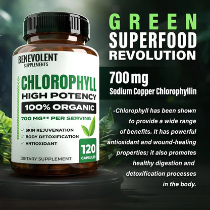 Capsulas De Clorofila 700 Mg Natural Alta Concentracion Energia Y Salud