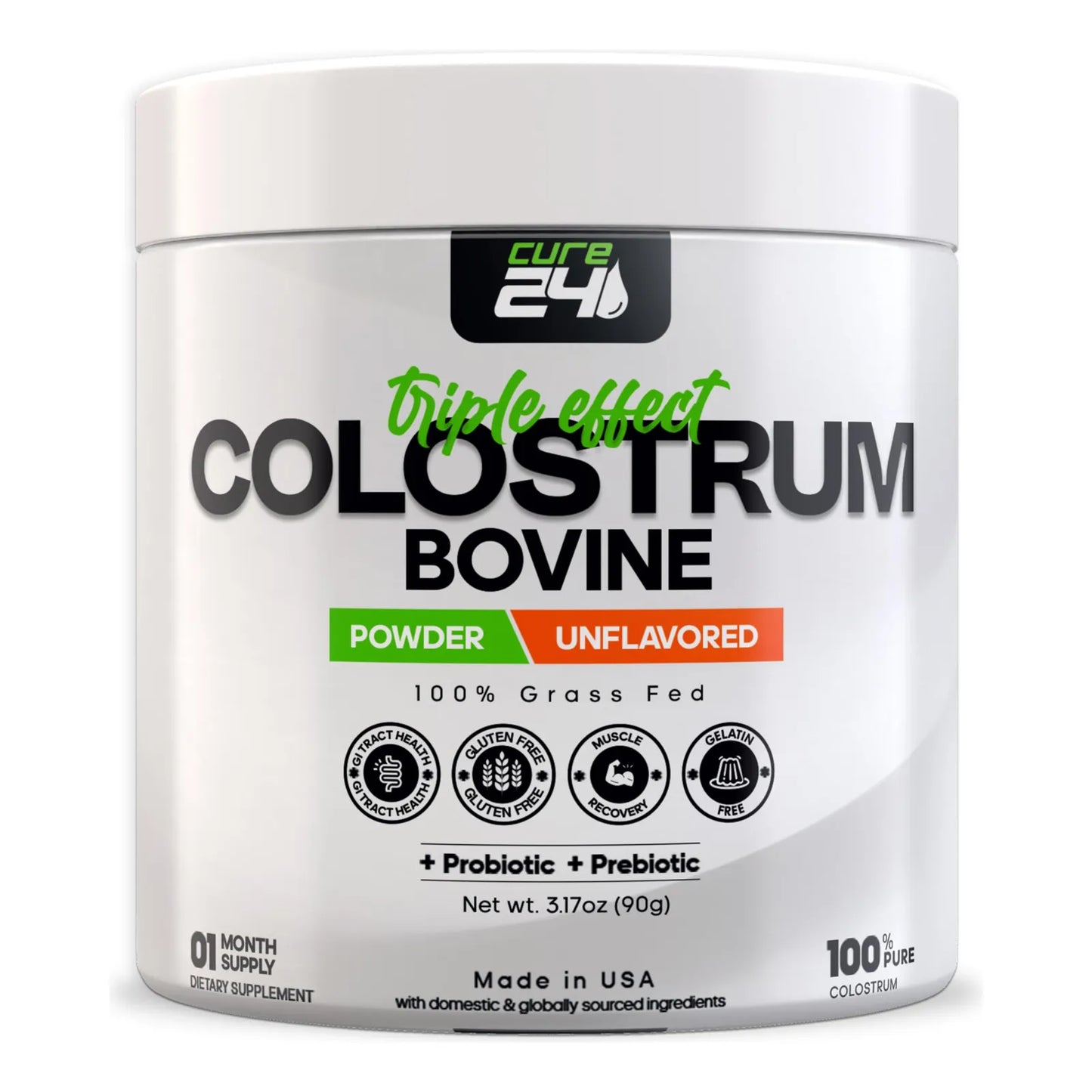 Calostro Bovino X3 Puro Polvo Superalimento Alto En IgG Probióticos EEUU