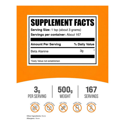 Beta Alanina En Polvo 3000 Mg Preentrenamiento Sin Sabor Mejora Tu Rendimiento
