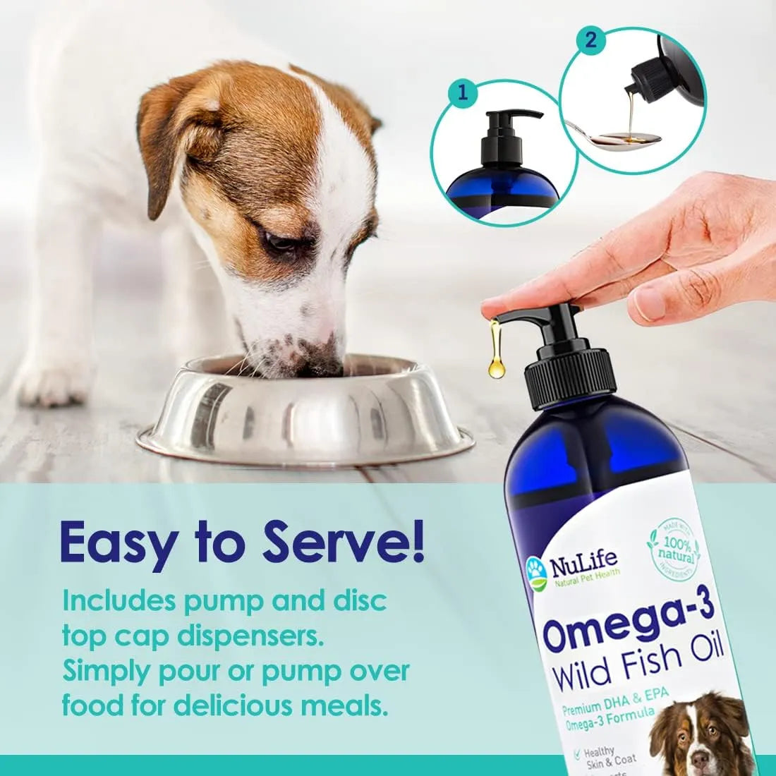 Aceite De Pescado Liquido Para Perros Omega 3 6 9 Piel Y Pelaje Saludable 16 Onzas