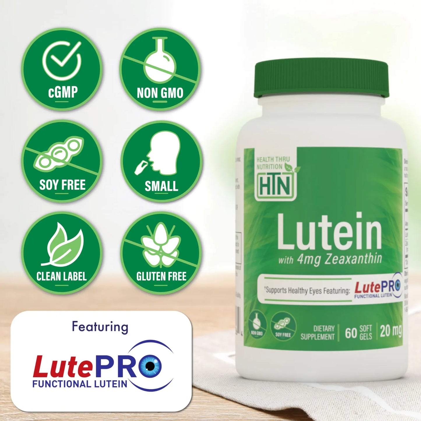 Luteina 20 Mg Con Zeaxantina 4 Mg 60 Capsulas Salud Ocular Piel Y Cerebro