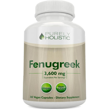 Capsulas De Fenogreco 3600 Mg 365 Unidades Extracto Concentrado Vegano Sin Omg